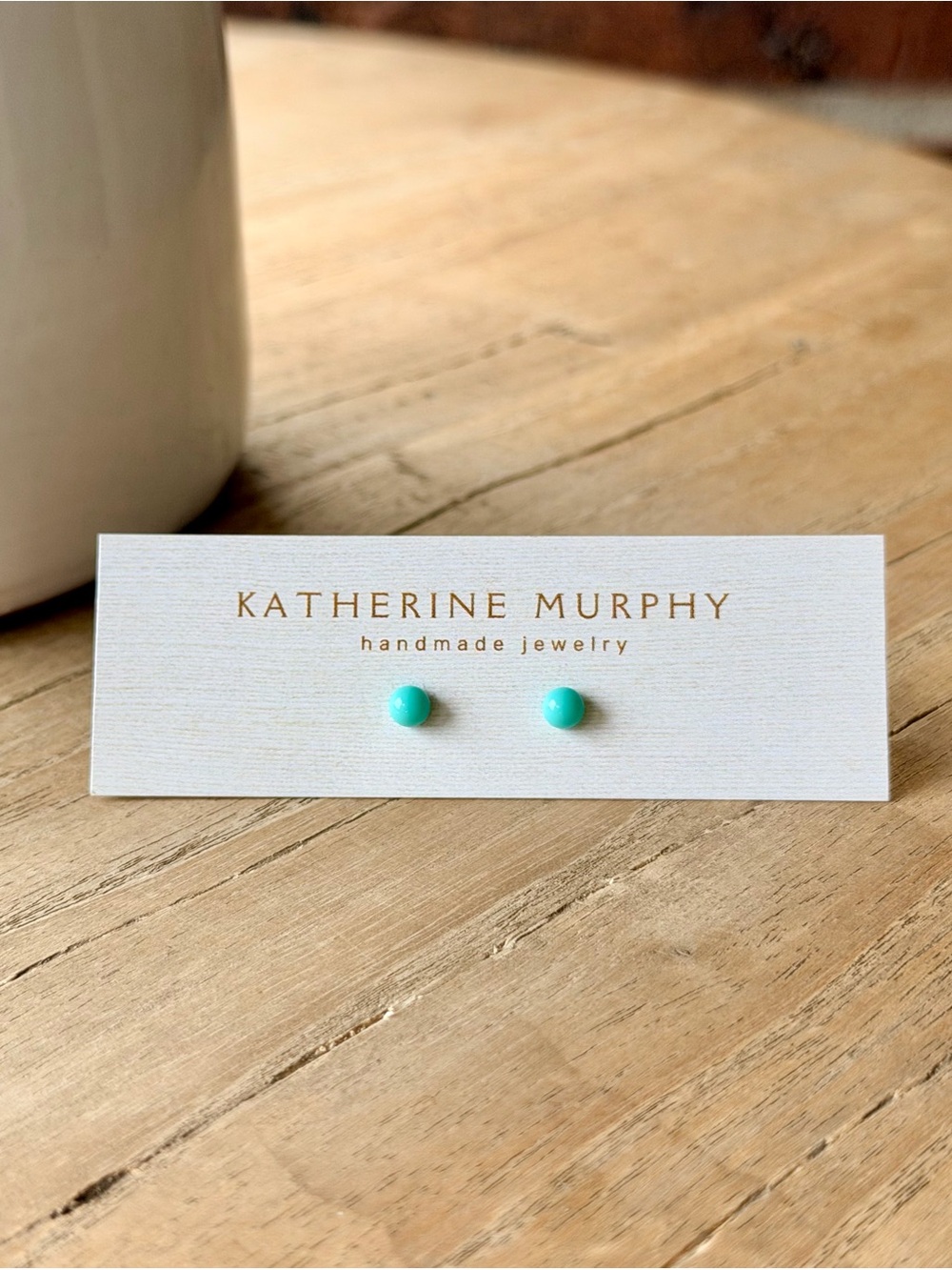 Turquoise Glass Studs Earrings